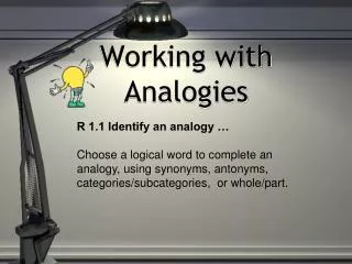 Working with Analogies