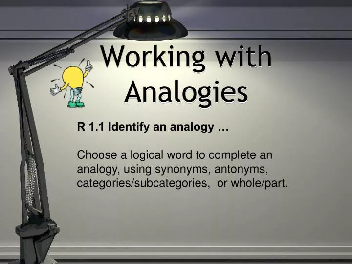working with analogies