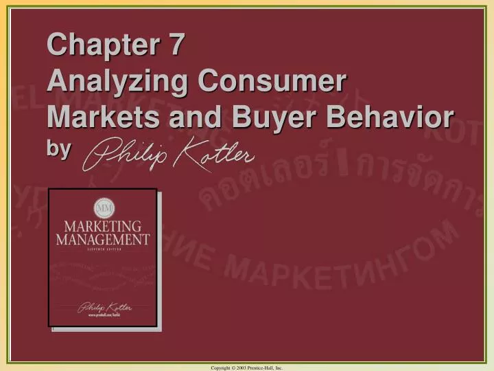 chapter 7 analyzing consumer markets and buyer behavior by