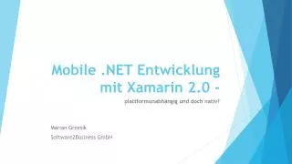 mobile net entwicklung mit xamarin 2 0