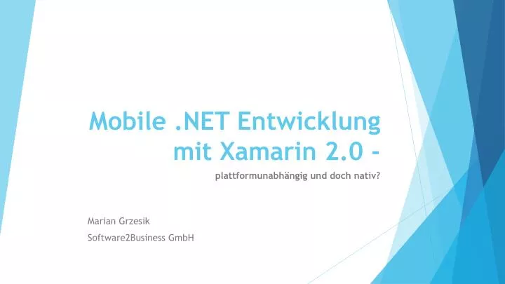 mobile net entwicklung mit xamarin 2 0