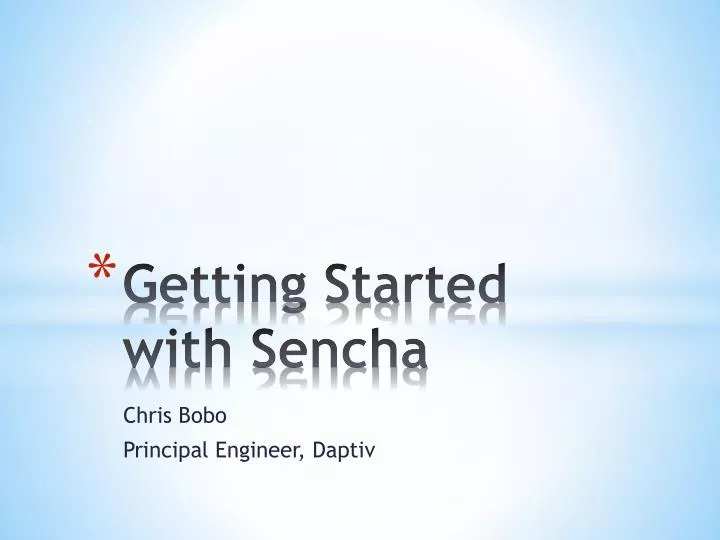 getting started with sencha