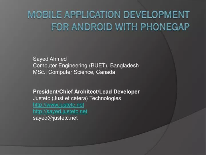 mobile application development for android with phonegap