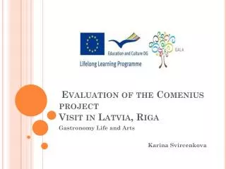 Evaluation of the Comenius project Visit in Latvia , Riga