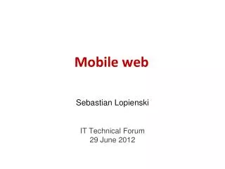 Mobile web