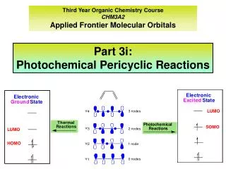 Third Year Organic Chemistry Course CHM3A2 Applied Frontier Molecular Orbitals