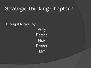 Strategic Thinking Chapter 1