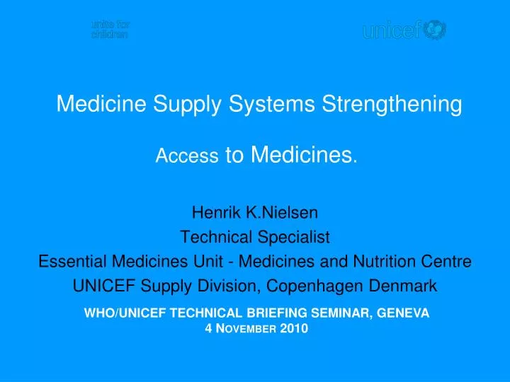 medicine supply systems strengthening access to medicines