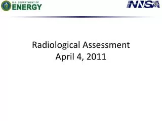 Radiological Assessment April 4, 2011