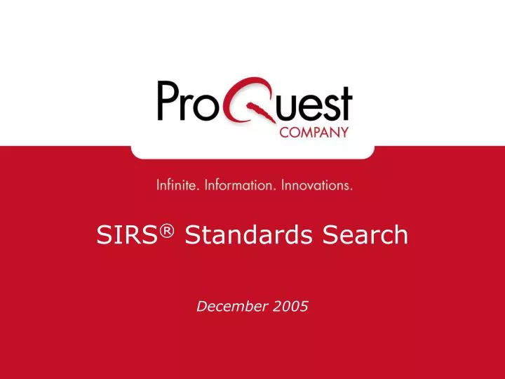 sirs standards search
