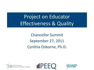 Project on Educator Effectiveness &amp; Quality