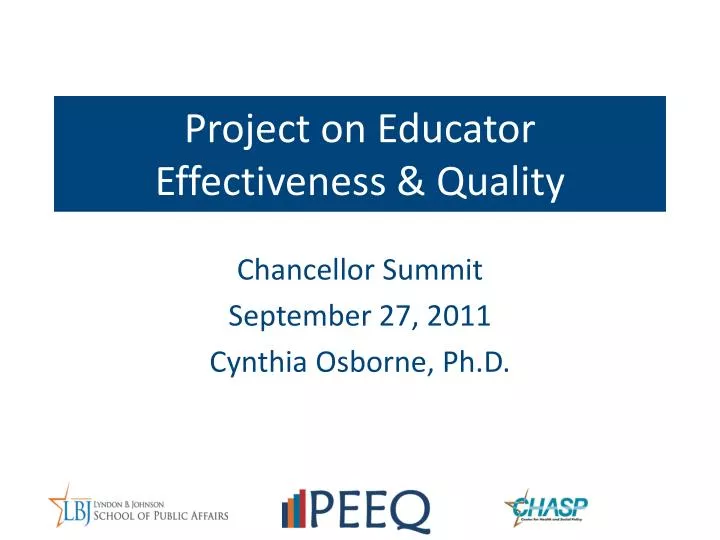 project on educator effectiveness quality