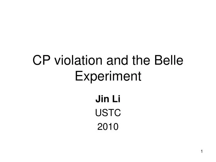 cp violation and the belle experiment