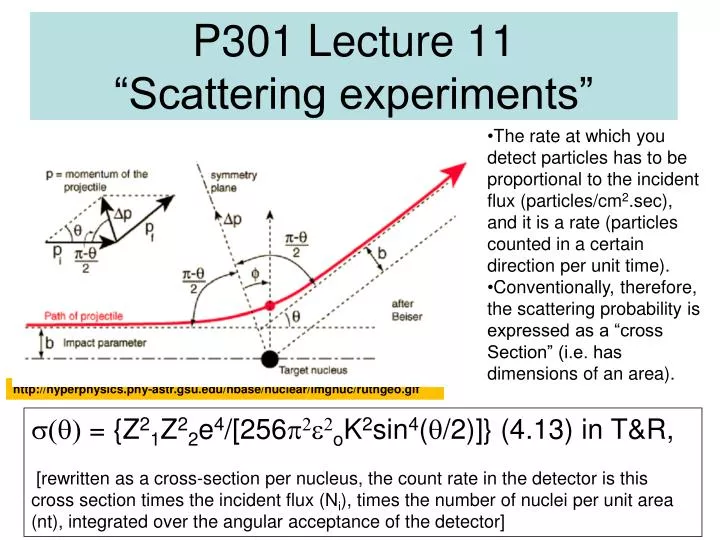 p301 lecture 11 scattering experiments
