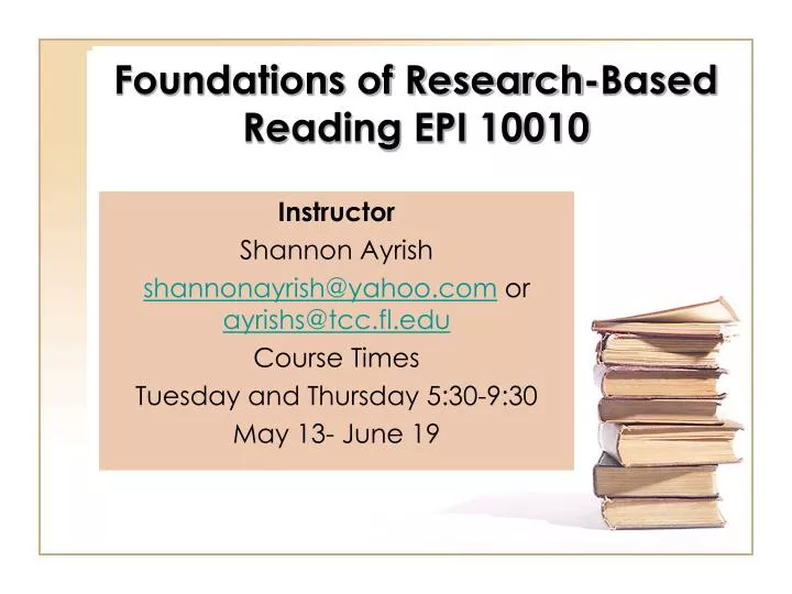 foundations of research based reading epi 10010