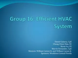 Group 16: Efficient HVAC System
