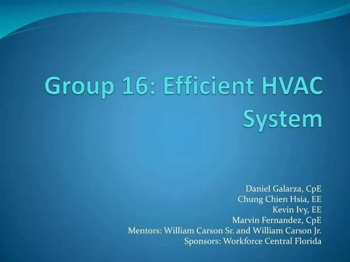 group 16 efficient hvac system