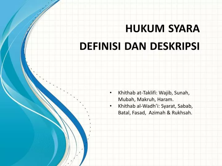 hukum syara definisi dan deskripsi