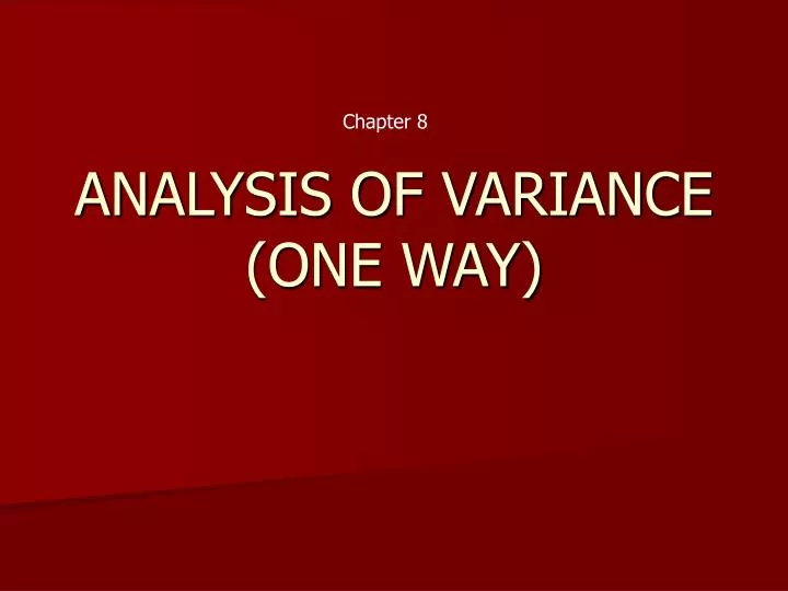 analysis of variance one way
