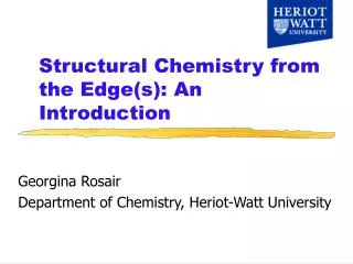 Structural Chemistry from the Edge(s): An Introduction