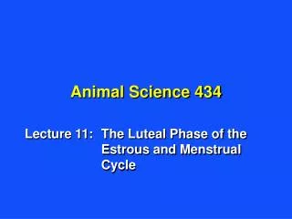 Animal Science 434