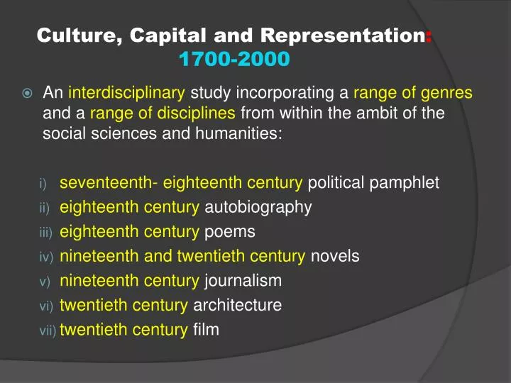 culture capital and representation 1700 2000