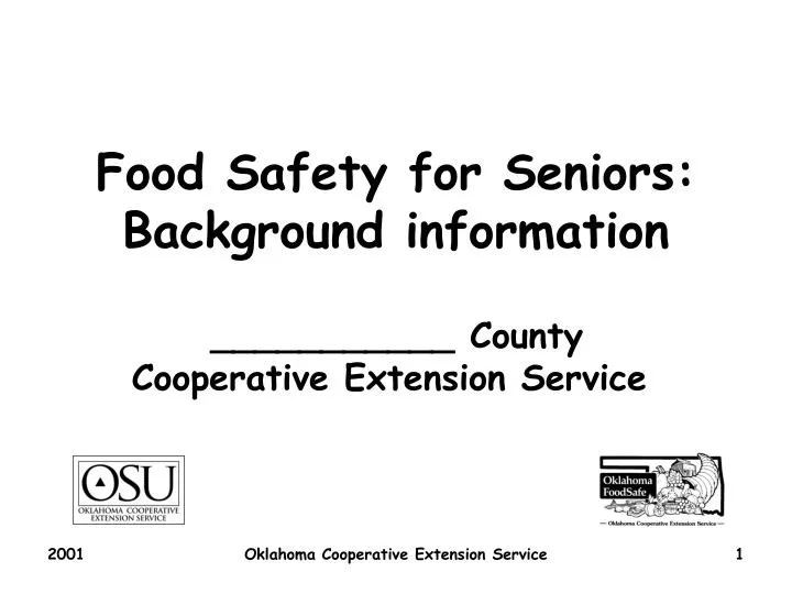 food safety for seniors background information