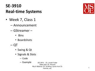 SE-3910 Real-time Systems