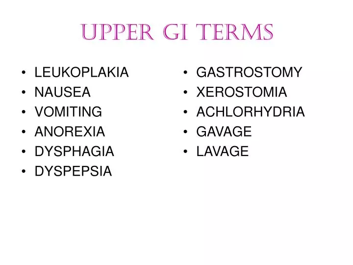 upper gi terms