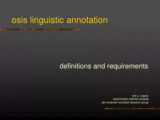 osis linguistic annotation