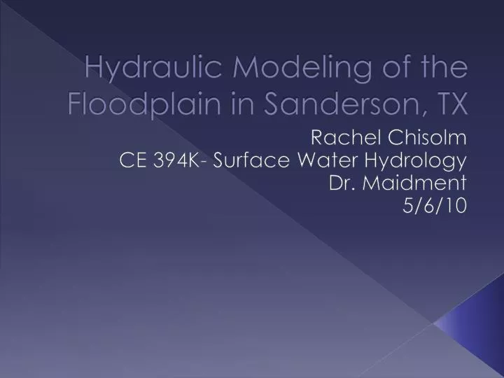hydraulic modeling of the floodplain in sanderson tx