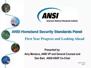ANSI Homeland Security Standards Panel