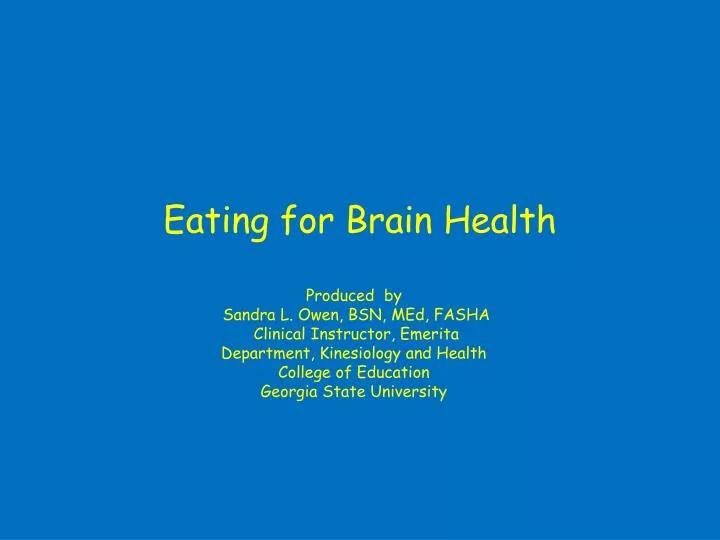 eating for brain health