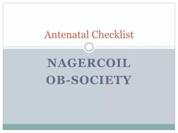 antenatal checklist
