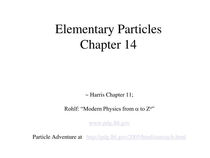 elementary particles chapter 14