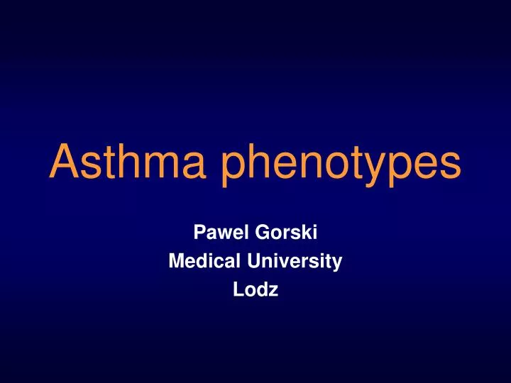 asthma phenotypes
