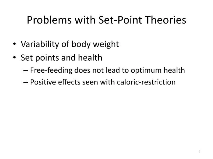 problems with set point theories