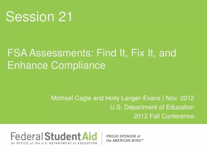 fsa assessments find it fix it and enhance compliance