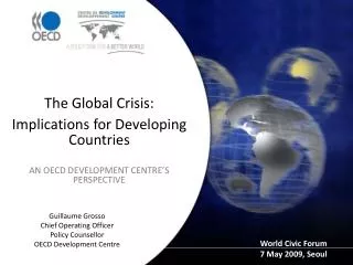 Guillaume Grosso Chief Operating Officer Policy Counsellor OECD Development Centre