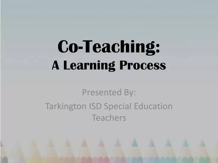 co teaching a learning process