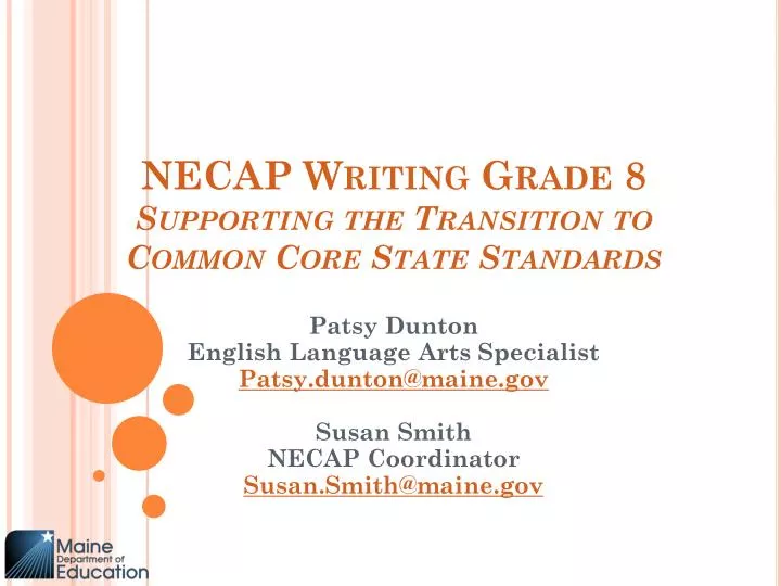 necap writing grade 8 supporting the transition to common core state standards