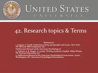 42. Research topics &amp; Terms