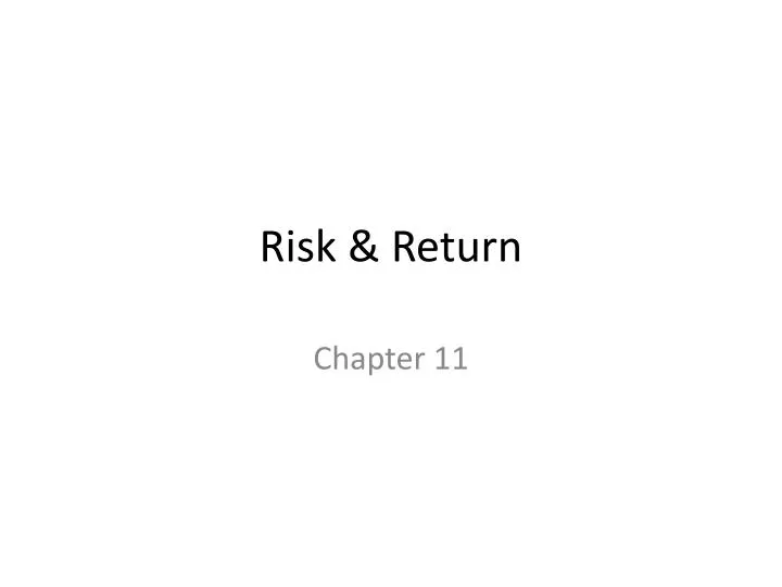 risk return