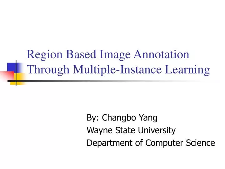 region based image annotation through multiple instance learning