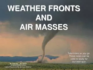 WEATHER FRONTS AND AIR MASSES