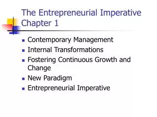 The Entrepreneurial Imperative Chapter 1