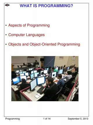 WHAT IS PROGRAMMING?