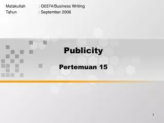 Publicity Pertemuan 15