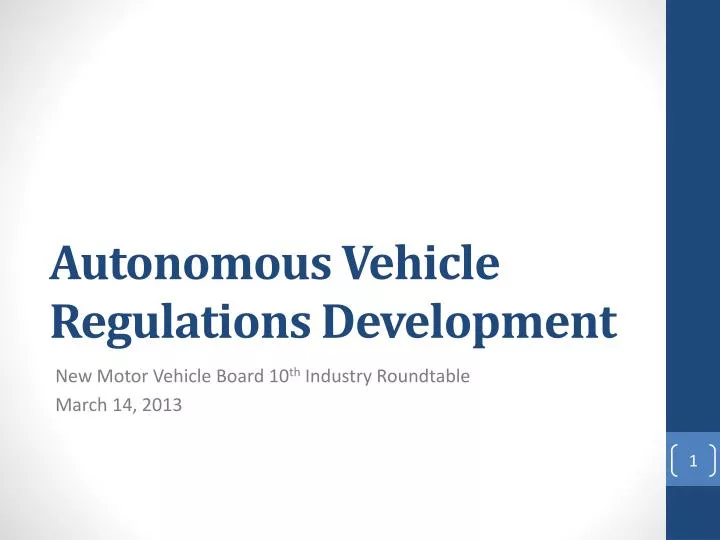 autonomous vehicle regulations development