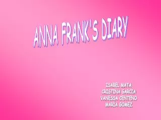 ANNA FRANK'S DIARY